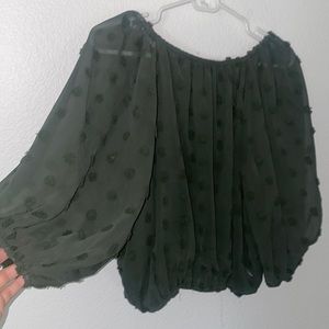 Loose Forrest Green Blouse Top